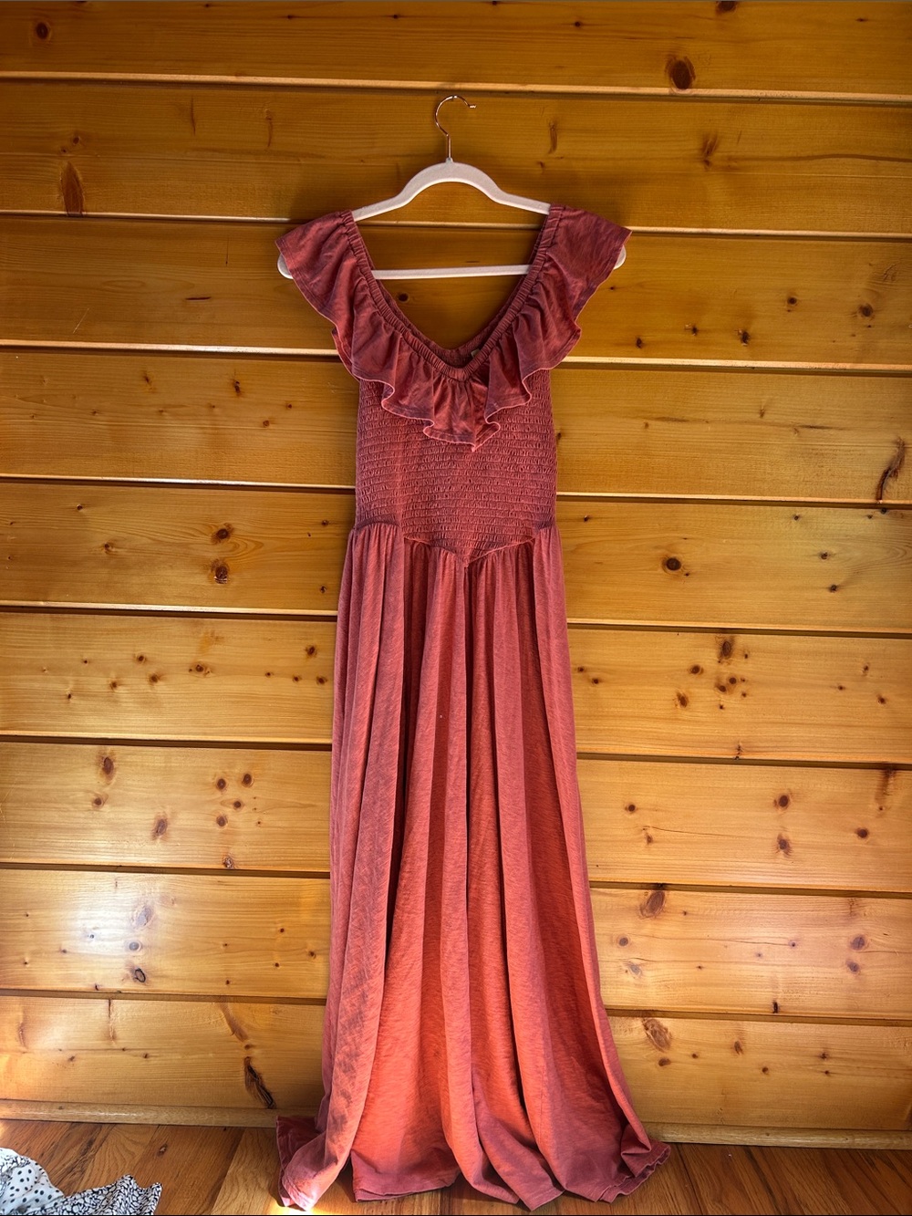 American Eagle Outfitters Dusty Rose Ruffle Maxi Dress